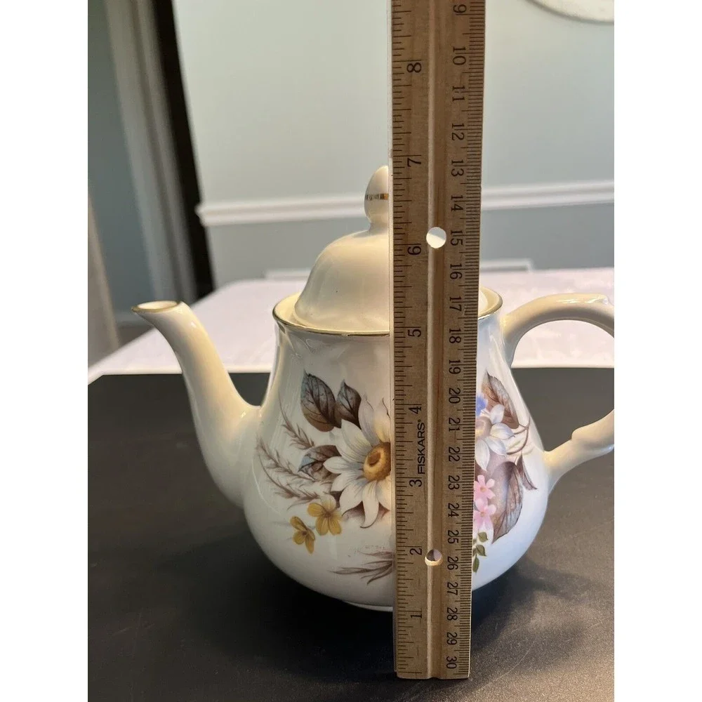 Vintage Arthur Wood Porcelain Ceramic Flowers Floral Teapot 5990 ~ England
